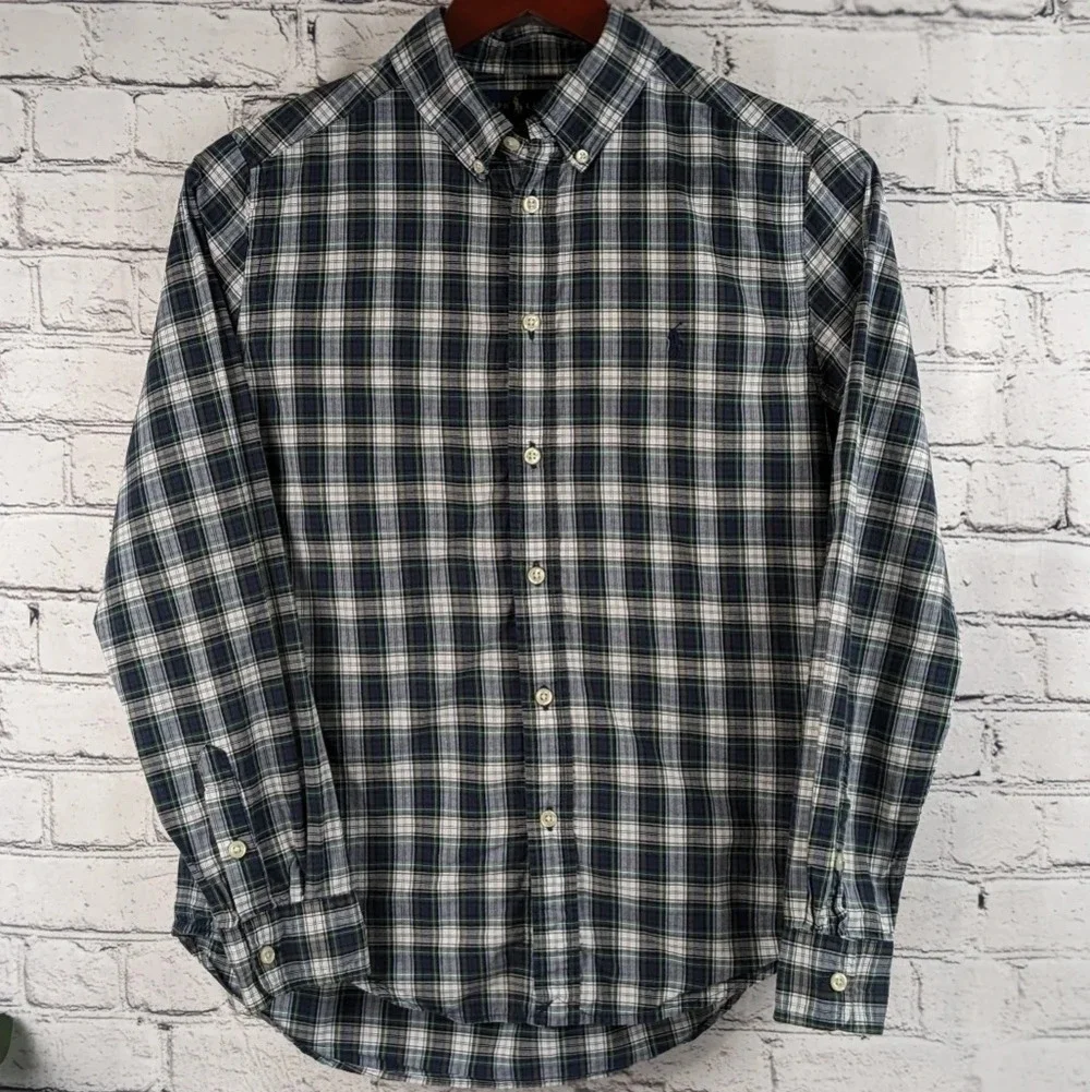 Ralph Lauren boys 14/16 plaid long sleeve shirt